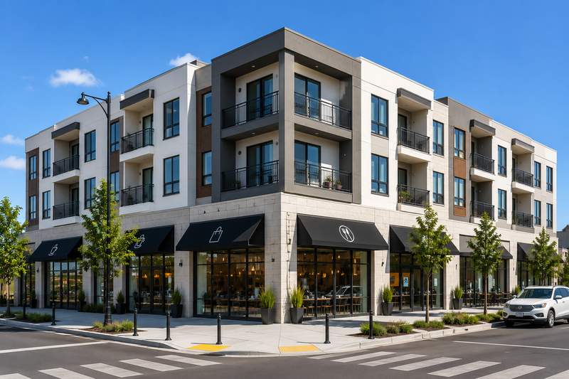Modern residential and commercial building