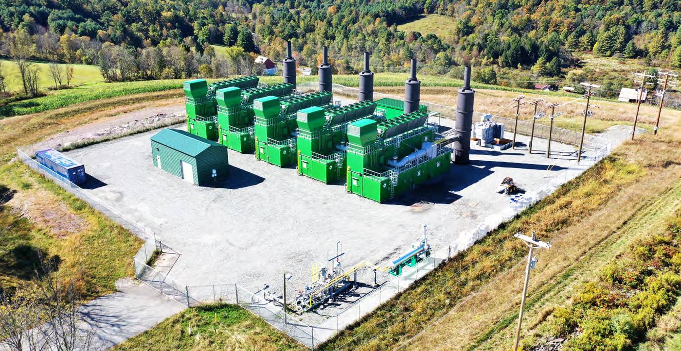 Aerial view of mobile power generation plant with multiple generator units