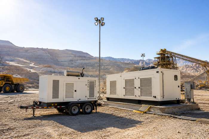 Mobile and stationary generators at mining site